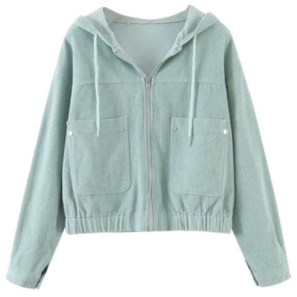 Goodnight Macaron corduroy zip up jacket